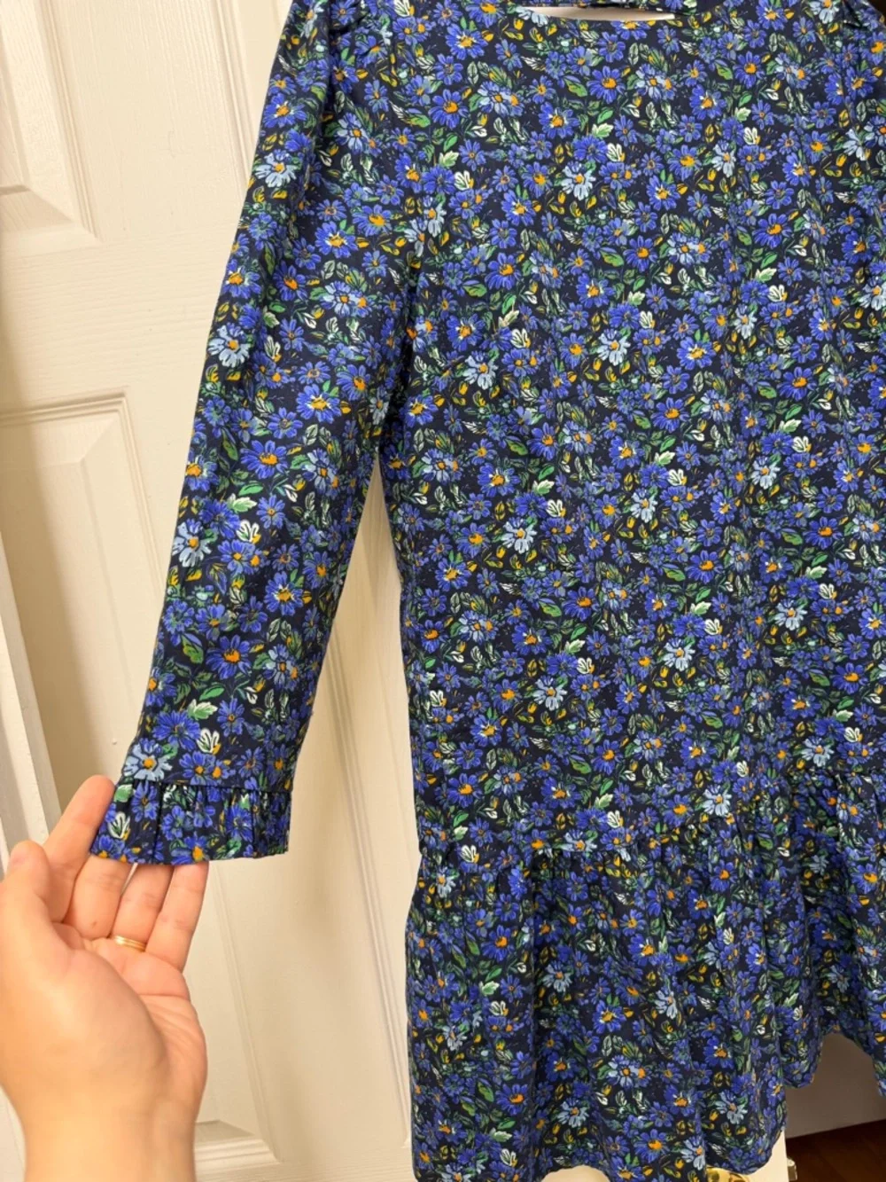 Free People The Avenue Blue Floral Mini Dress Size S